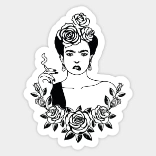 Frida Kahlo artist rose Sticker